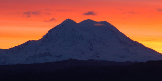 Mt. Rainier at sunset in Tacoma